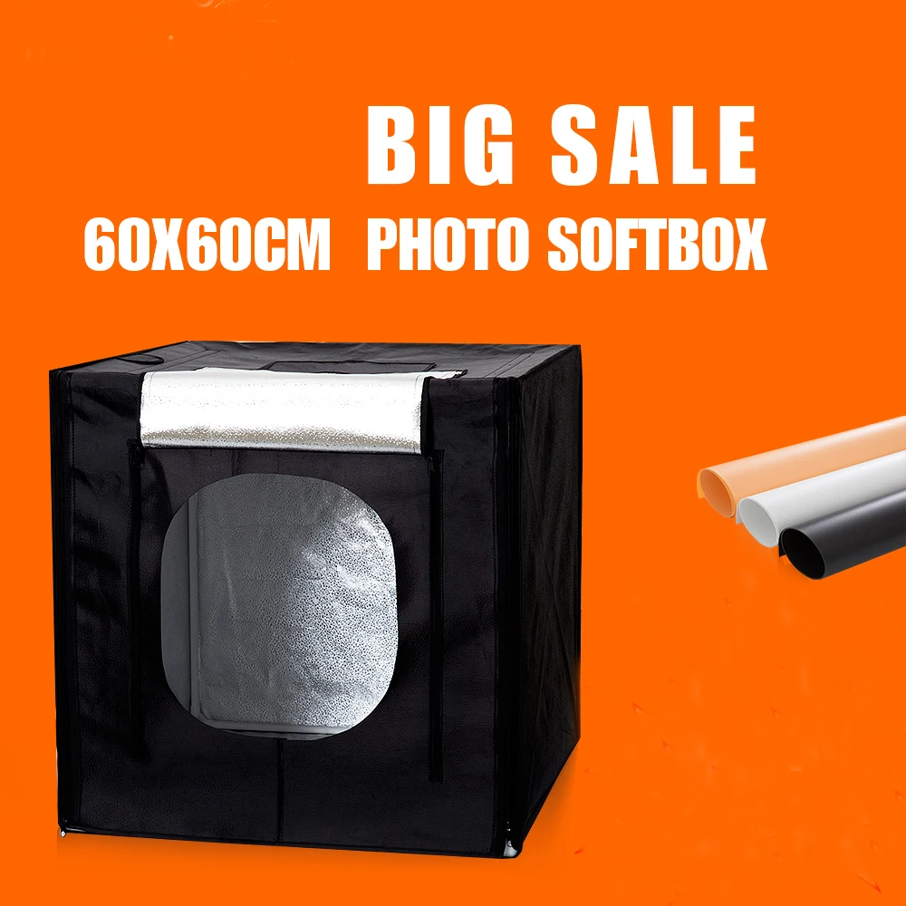 

60X60X60CM Photo Box Dimmbale Led Lightbox Photography Softbox Light Rent Studio + Portable Bag + Dimmer Switch AC adapter