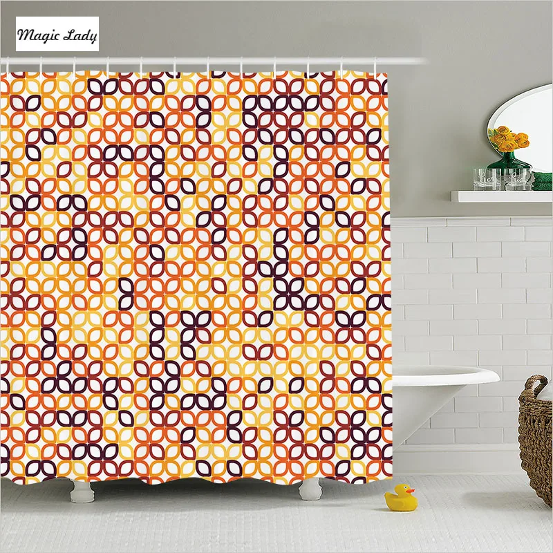 Shower Curtain Clip Bathroom Accessories Geometric Petal Pattern