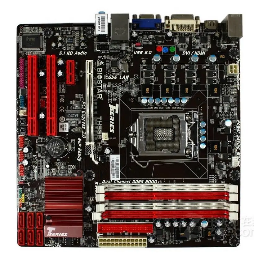 Оригинальная настольная материнская плата BIOSTAR TH55B HD H55 LGA 1156 i7 i5 i3 DDR3 16G SATA2 USB2.0 Micro-ATX