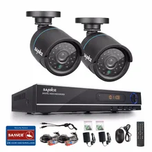 SANNCE New 1080N HD high resolution 8CH CCTV Video security system 2pcs micro camera survelliance kit IR outdoor weatherproof