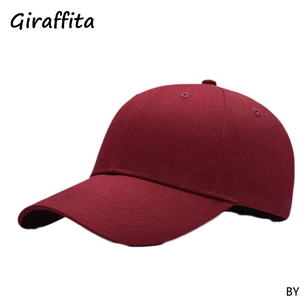 

Giraffita Summer Style Soild Color Baseball Caps Men Women's Red Breathable Team Hat