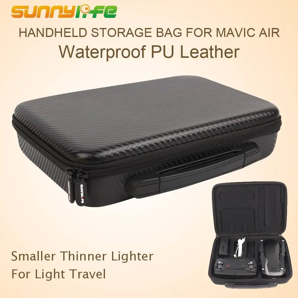 

SUNNYLIFE For Mavic AIR Waterproof Carrying Case Box PU Leather Oxford Storage Bag Handbag For DJI Mavic Air Portable Suitcase