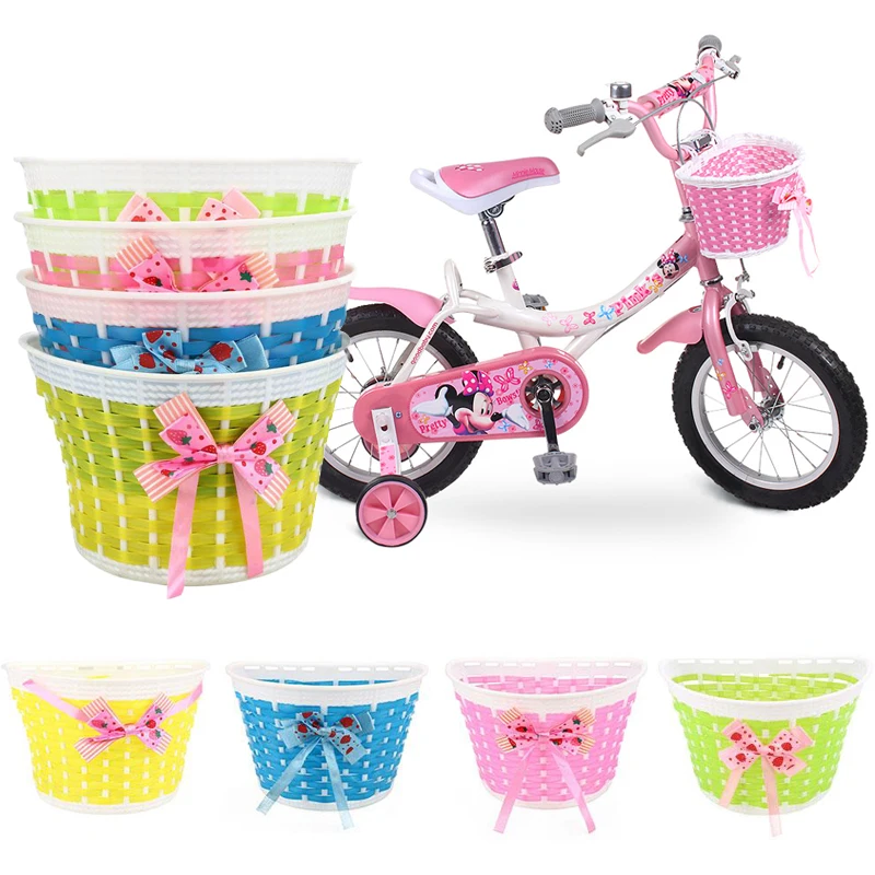 

Bicycle Basket Front Bag Rear Hanging Basket Panniers Bike Bowknot Front Basket For Children Girl Gifts Cycling Accessories