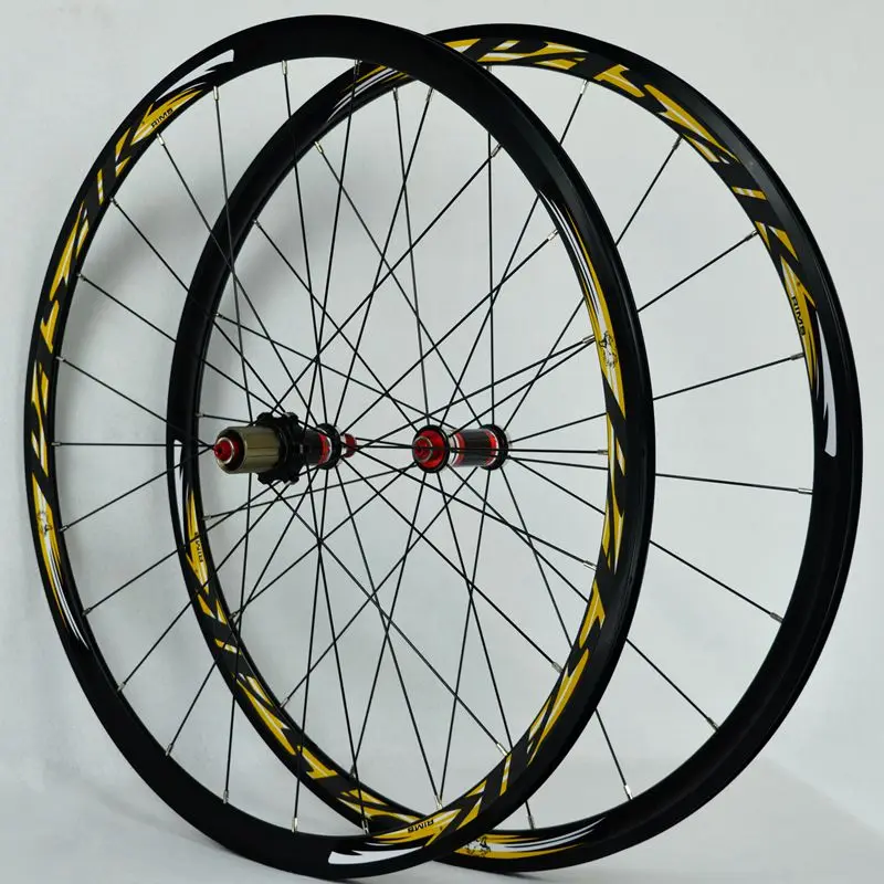 Sale 700C Carbon Fiber Wheels Road Bike Bicycle Wheel Light Carbon Wheelset  V/C Brakes 30MM Rim direct-pull stainless steel spoke 2