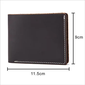 

Men Wallet 100% Genuine Leather Slim simplicity Vintage Wallet personality Purse Credit Card Holder purse for men