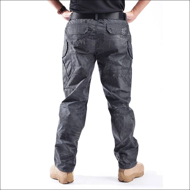 7Outdoor  Camouflage Combat Rattlesnake Pants Tactical Loose Army Uniform Men's Pattern Sport Soldier Training Cargo Cotton Pants
