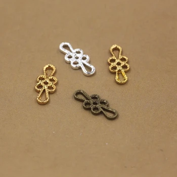 

SEA MEW 100 PCS Jewelry Accessories 15mm*6mm Filigree Copper Sheet 3 Colors Plated Connectors Charm For Jewelry Making