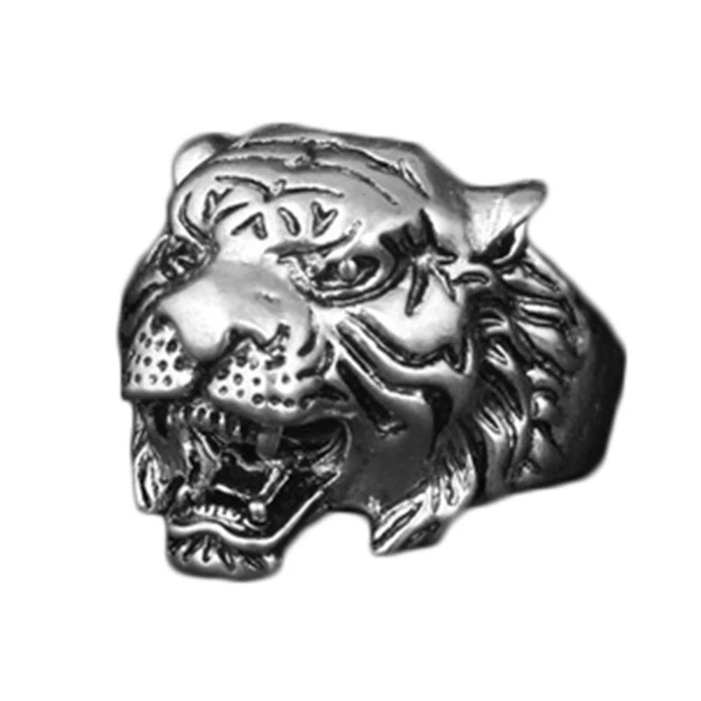 

New Design Personality European fashion Animal Tiger Head Ring Men Personality Unique Men's Animal Jewelry