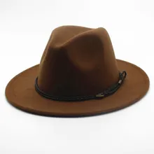 Seioum специальная фетровая шляпа Мужские фетровые шляпы с поясом женские винтажные шляпы Трилби Шерсть Fedora теплая джазовая шляпа Chapeau Femme feutre