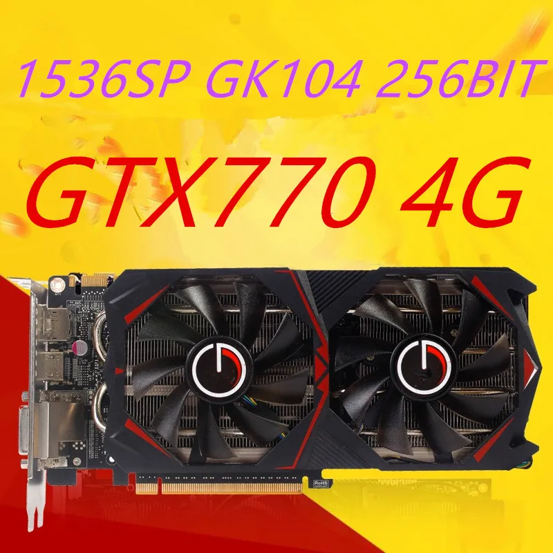 Новая видеокарта GTX770 4 Гб 256 бит GK104 1536SP 28NM DVI HDMI VGA DP (альтернативный GTX750TI GTX950 GTX960