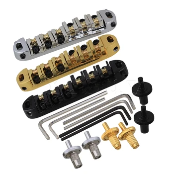 

Yibuy 3x Multicolor Roller Saddles Style Tune-O-Matic Bridge for Electric Guitar