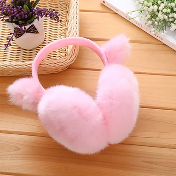

Women Girls Cute Ear Cover Plush Soft Winter Warm Folding Earmuffs Earwarmers