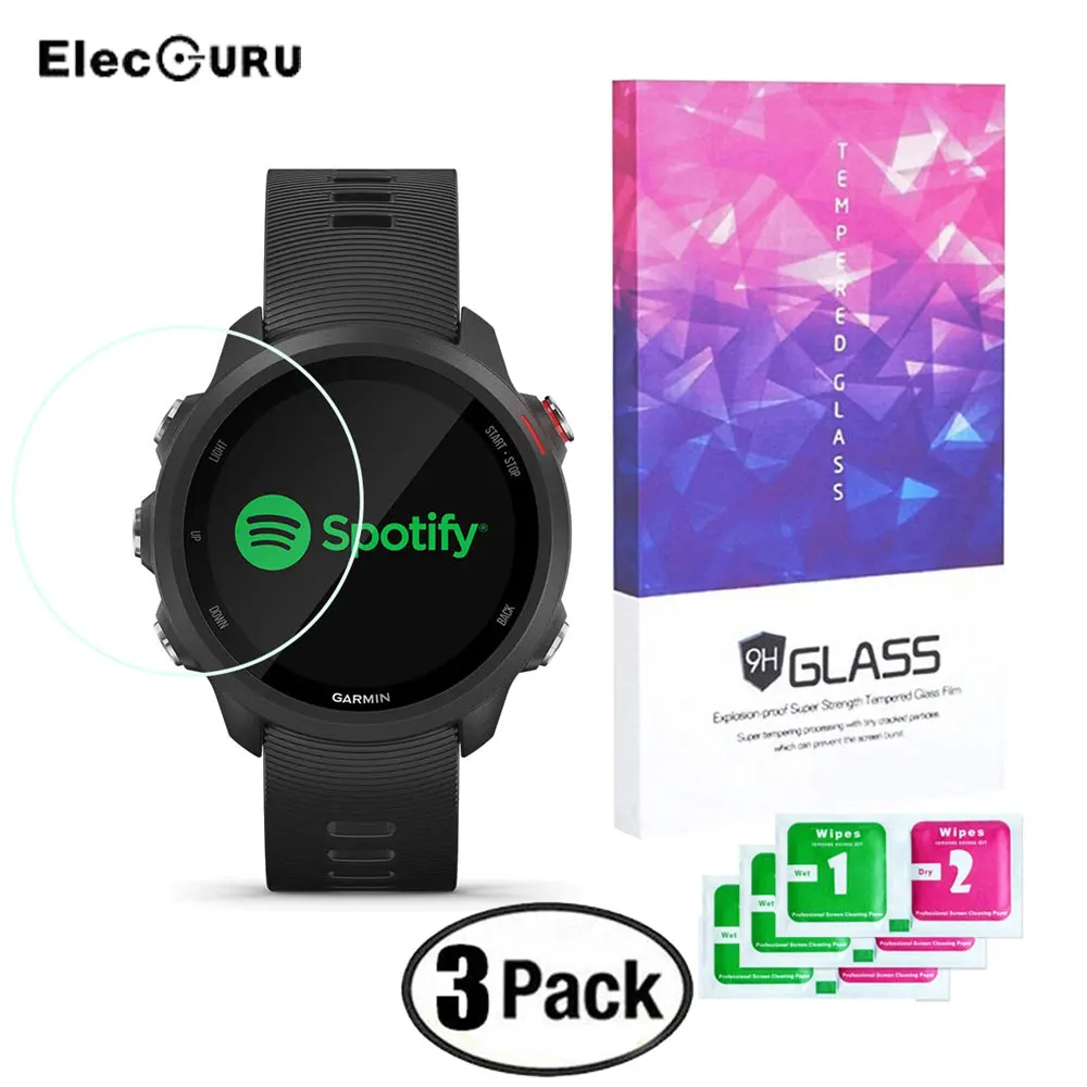 

3 Pack Tempered Glass Screen Protector for Garmin Forerunner 245/245 Music Smartwatch 9H Anti-Scratch Explosion-Proof Protective