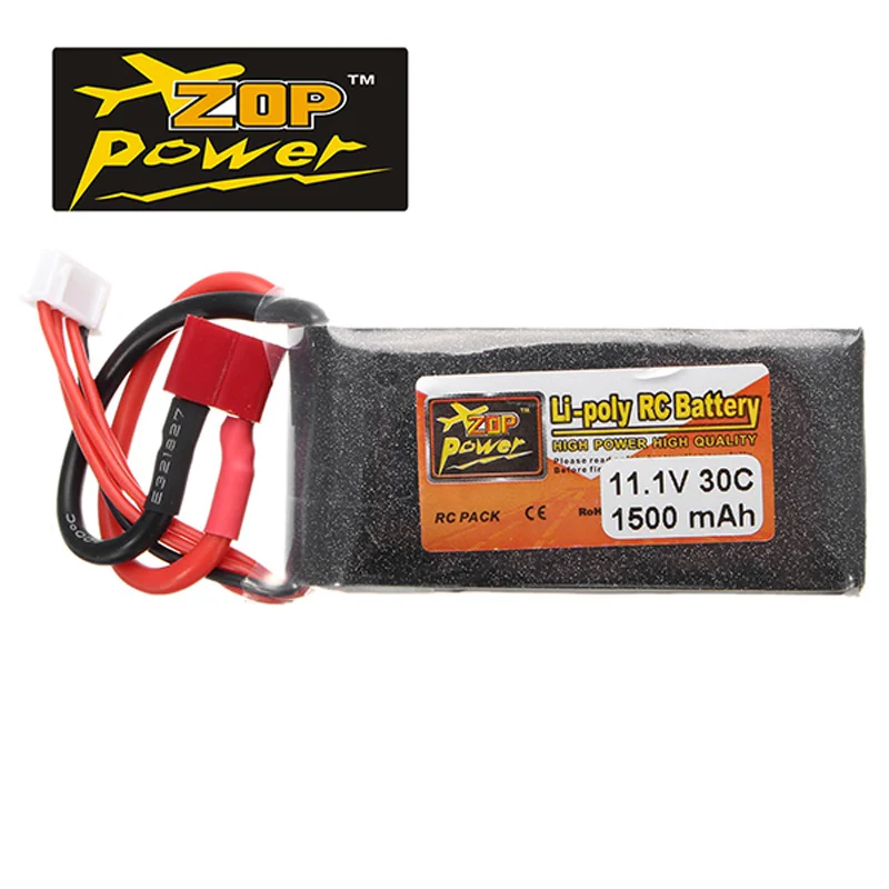 Высокое качество ZOP Power 11 1 В 1500 мАч 30C Lipo Battery T Plug 23x36x70 мм для радиоуправляемых