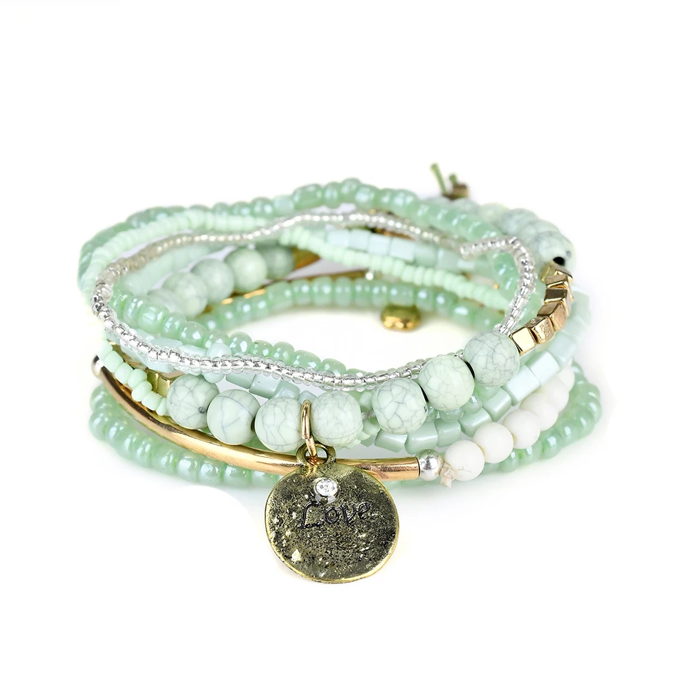 Us 5 22 45 Off Lureme Bohemian Beads Coin Love Charms Multi Strand Textured Stackable Bracelets Set For Women Femme Charm Bracelet Bl003062 In Us 5 22 45 Off Lureme Bohemian Beads Coin Love Charms Multi Strand Textured Stackable Bracelets Set For Women Femme Charm Bracelet Bl003062 In