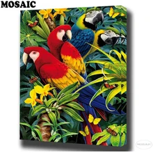 Попугай, алмазная вышивка, сделай сам, 5D, Частный заказ, алмазная живопись, вышивка крестом, 3D, Алмазная мозаика, украшение дома, рождественский подарок