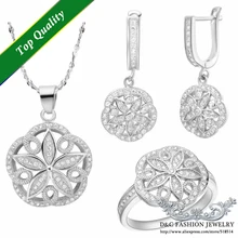 Uloveido бижутерия наборы серебро Цвет классический китайский Стиль Хрустальный цветок Форма Для женщин свадебные Обручение вечерние T144