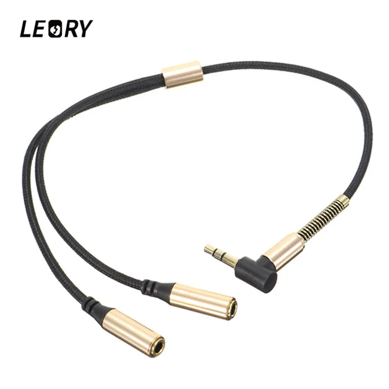 

LEORY 1pc 3.5mm 1 in 2 Couple Audio Earphone Cable Y Splitter Cable for Headphone Headset Earphone for Phones Computer MP3/4/5