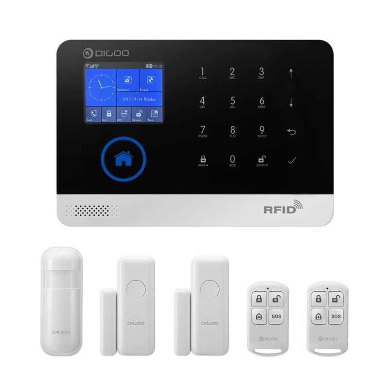 Digoo DG-HOSA 433 МГц беспроводной GSM& wifi DIY умный дом Охранная сигнализация комплекты инфракрасный датчик движения двери Магнетизм оповещения