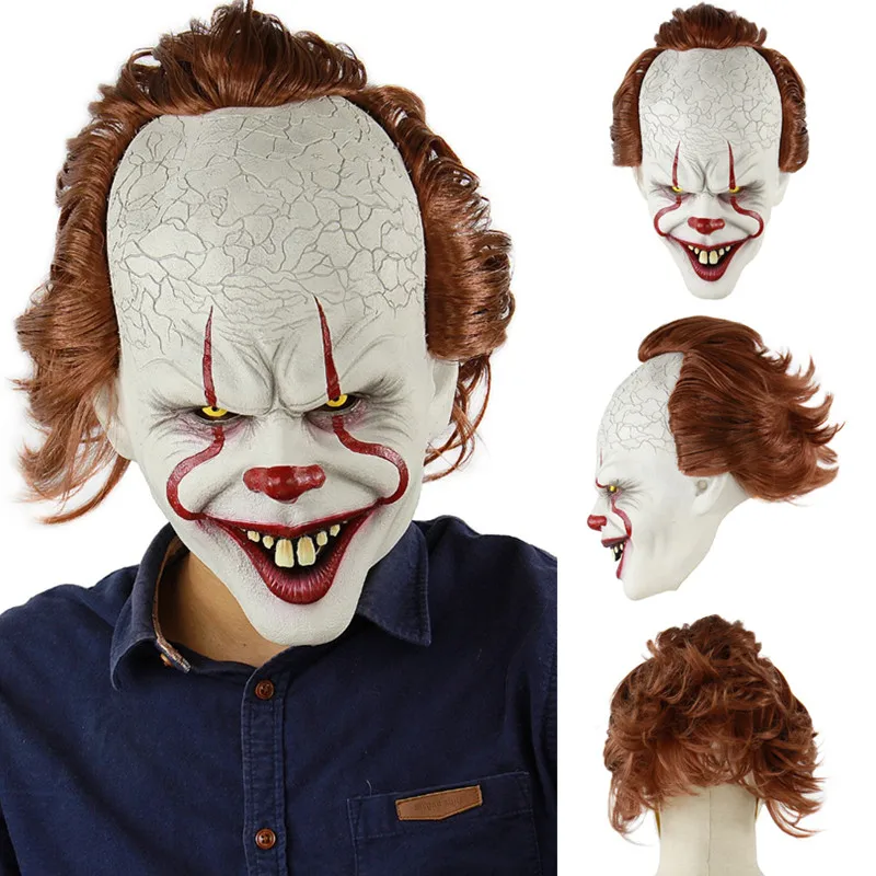 

2019 new Stephen King's It Pennywise Mask Latex Halloween Scary Mask Cosplay Clown Party Mask Prop Halloween Scary Clown Mask