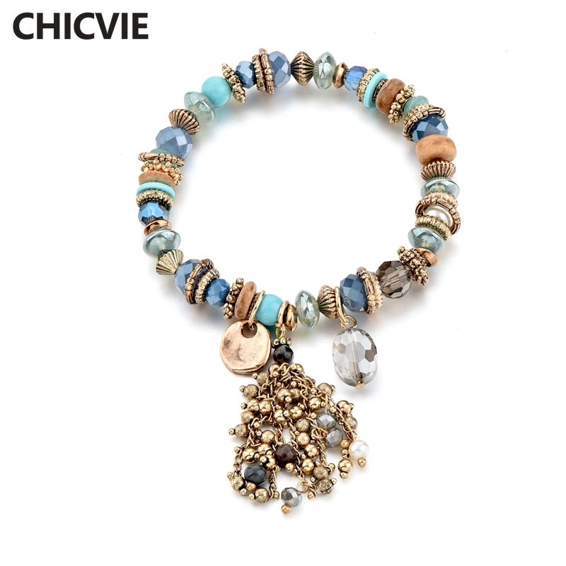 CHICVIE золотые кисточки персонализированные браслеты с бусинами дружбы и для