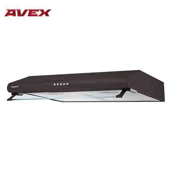 Кухонная вытяжка(воздухоочиститель) AVEX 6022 B, мощность 80 Вт, уровень шума до 47 дБ, освещение - Цвет: Black enamel