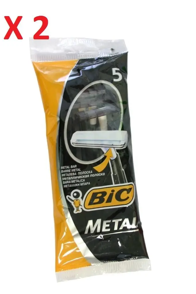

10 BIC METAL Men Disposable Razors (2 pack of 5 shavers) ORIGINAL