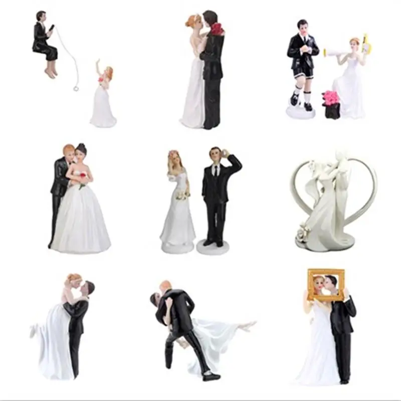 Романтические топперы для жениха и невесты, парная фигурка, Свадебный Забавный Топпер для украшения свадебного торта