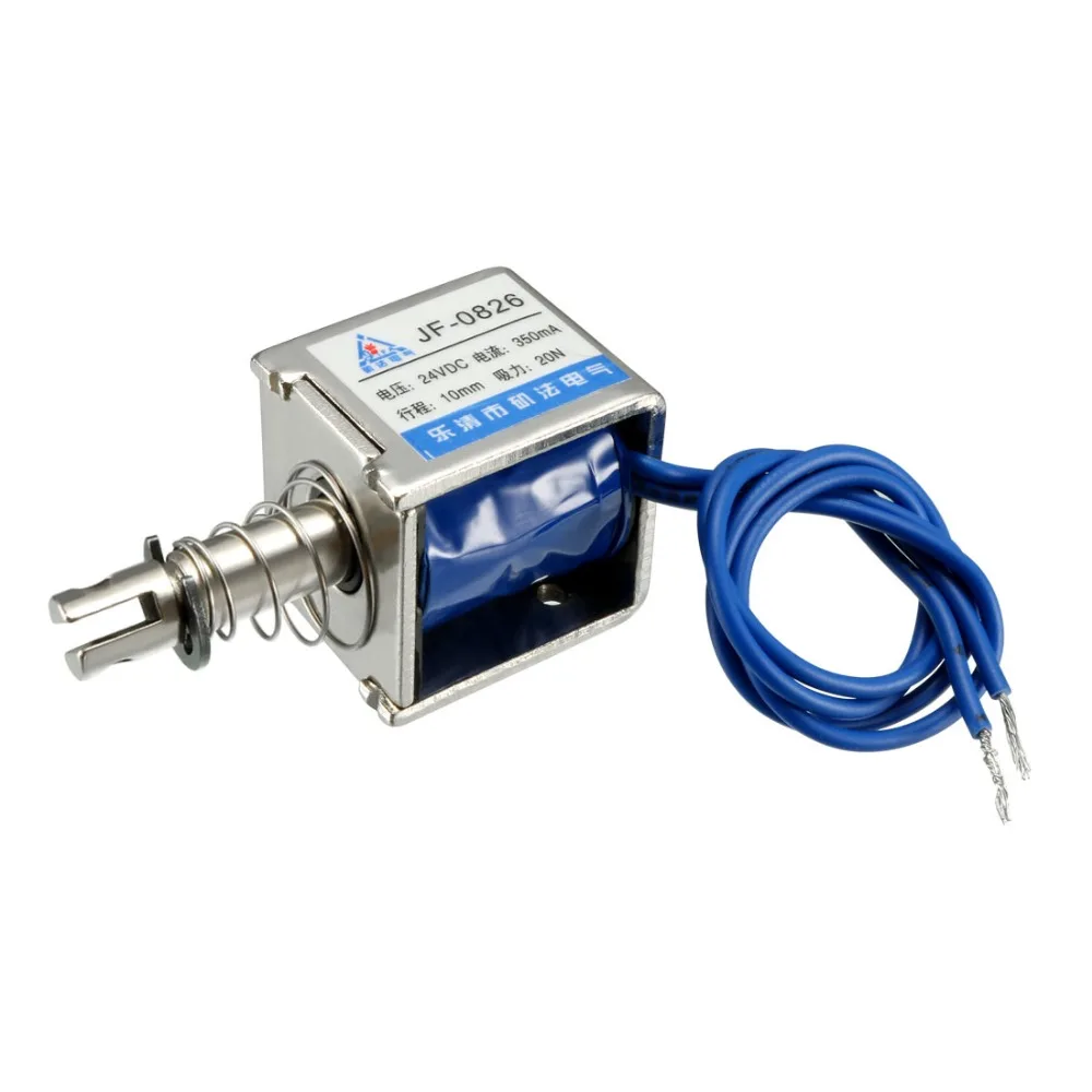 

UXCELL 1PCS Solenoid Electromagnet DC 6/24V 350mA/2A 8.4/12W 20N 10mm Pull Type Linear Motion Solenoid Electromagnet Push Pull