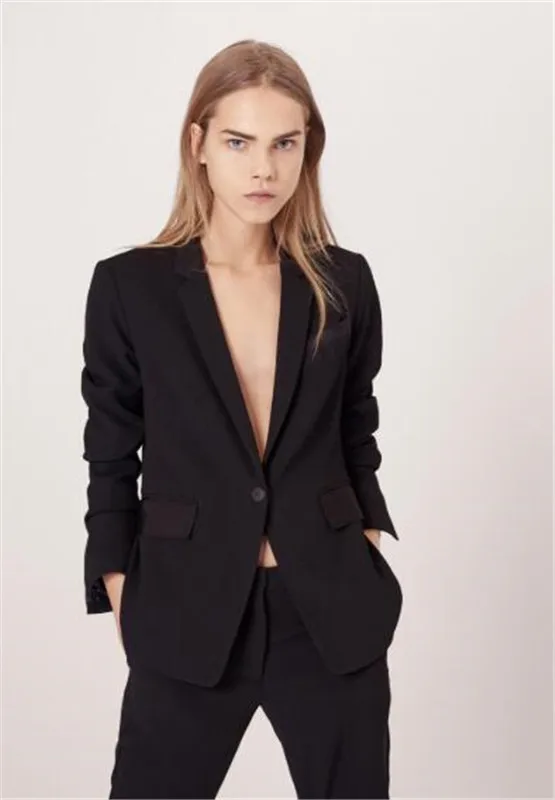 

Handsome Black Women Pantsuit Jacket Women Fashion Long Sleeve Suit Women Tailored Collar Jacket Suits Female Ladies