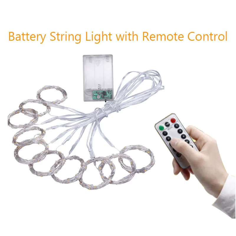 3x3m 300LEDs Copper Wire Curtain String Light USB Battery Christmas LED Fairy Light Holiday Wedding Decor Curtain String Lamp (33)