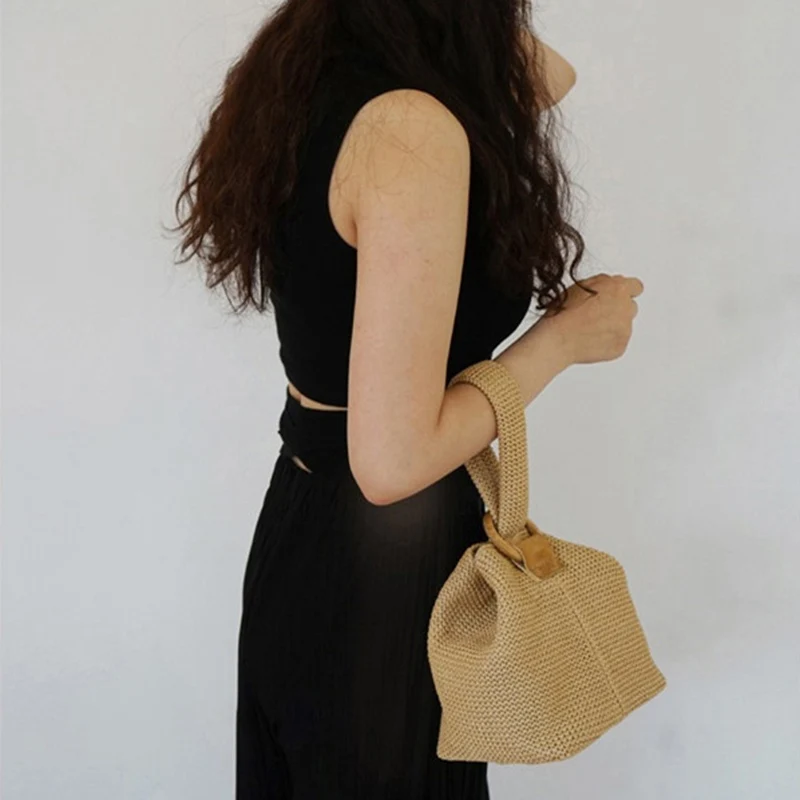 Women Summer Handbag INS Popular Female Fashion Straw Bags Lady Korean Hot Holiday Beach Tote Bag Travel Knit Bolsa SS3214 (4)