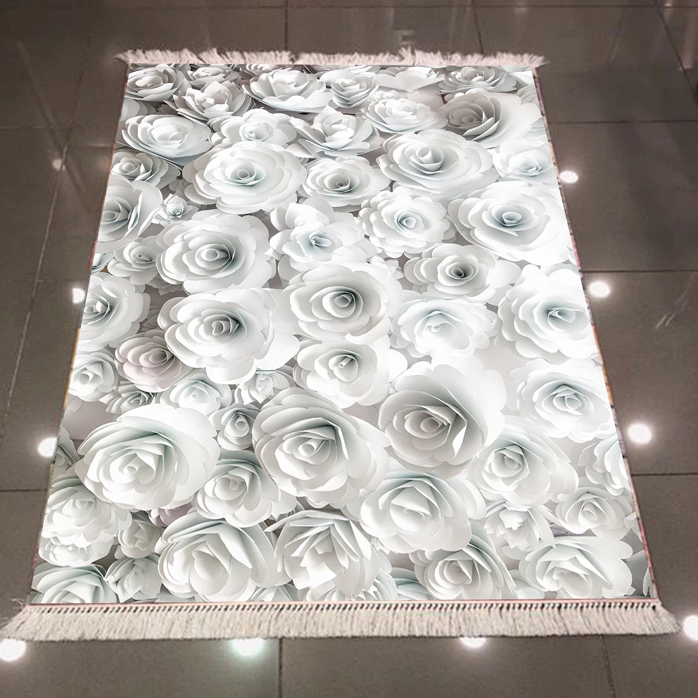 Else черно-белые розы цветы Цветочная природа Nordec 3d принт микрофибра противоскользящие назад моющиеся декоративные ковры для килим
