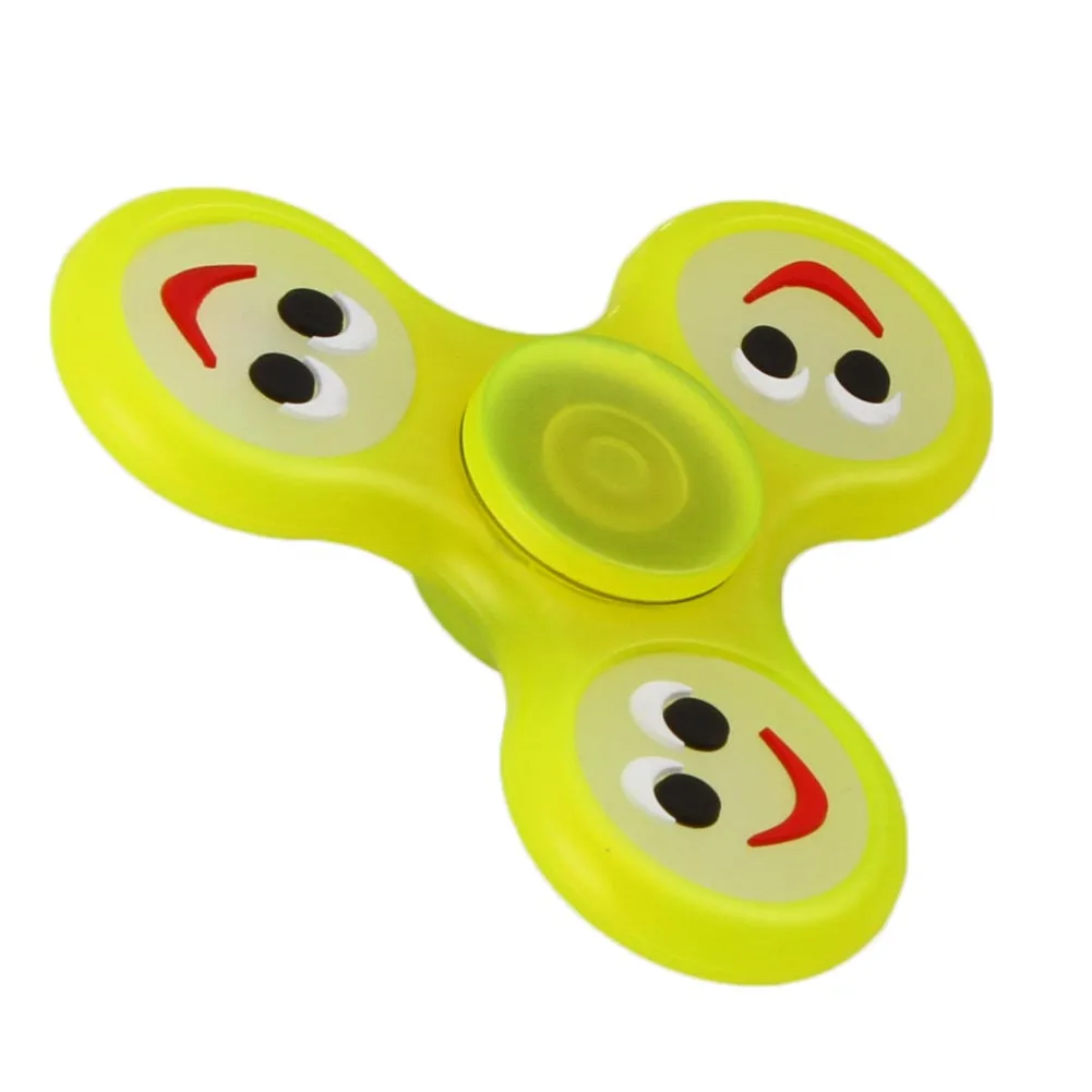 

Smile Emoji EDC Fidget Spinners Plastic Hand Spinner Finger Glow In The Dark For Autism And ADHD Anti Stress Spiner Toy