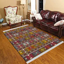 Else Nordec черно-белый ikat скандинавский геометрический 3d принт Противоскользящий килим моющийся декоративный килим Площадь Ковер богемный ковер