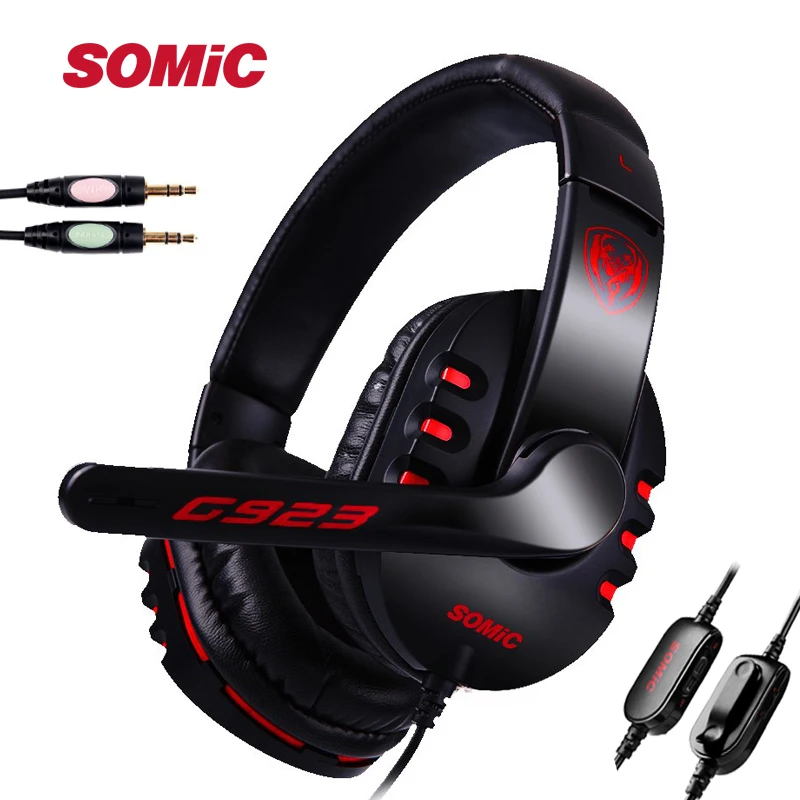 

SOMIC G923 Double 3.5mm Wired Gaming Headphone Headsets with Mic Volume Control For PC Internet Bar CS LOL