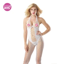 Erotic Lingerie Hot for Women for Sex Siamese Socks Mesh Transparent Pajamas White yuedie Monopoly Sexy Lingerie 8961