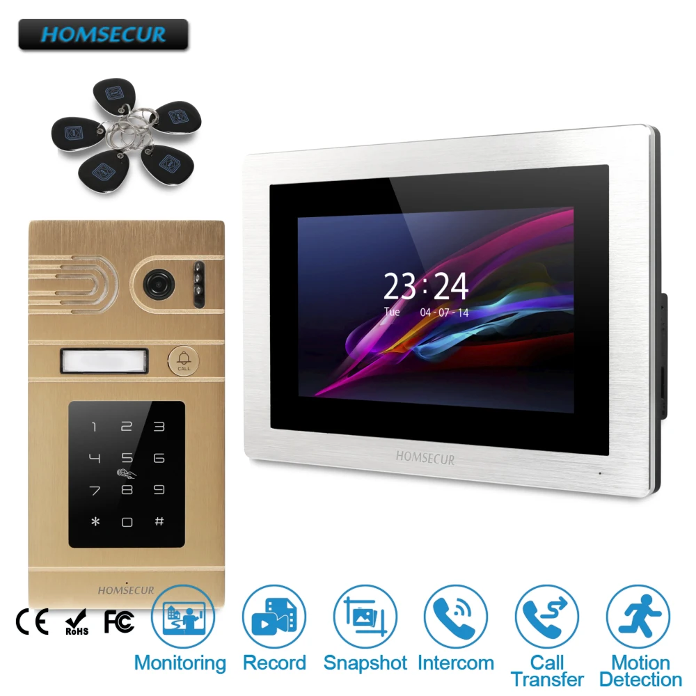 HOMSECUR 7\ Video Door Phone Intercom System with Password Access & Call Transfer for House/Flat BC071-G+BM714-S HOMSECUR 7\ Video Door Phone Intercom System with Password Access & Call Transfer for House/Flat BC071-G+BM714-S