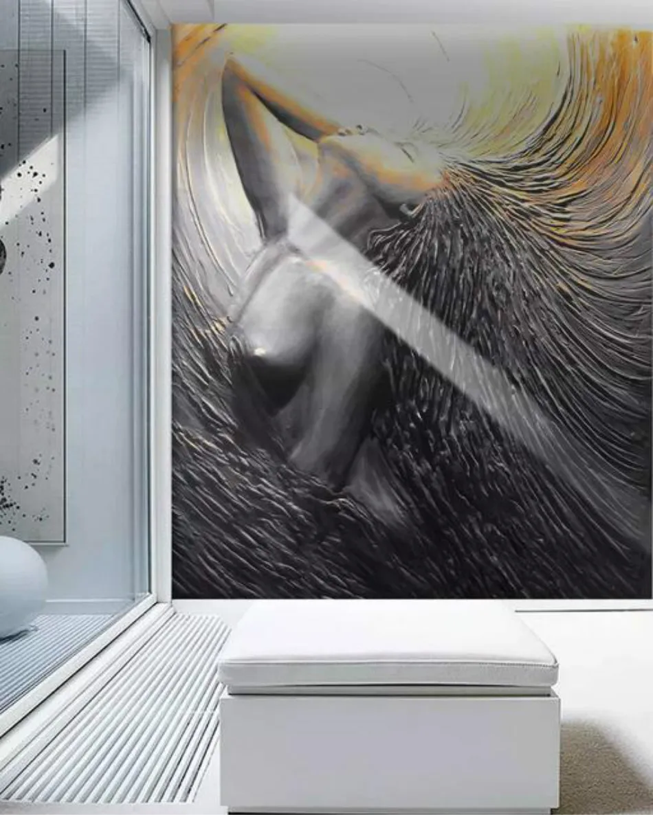 Обустройство дома обои 3D трехмерное тиснение сексуальная красота настенной бумаги s для гостиной серый Papel де Parede 3D