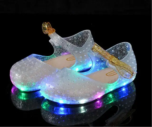 Acgicea Girls LED Light Up Shoes Jelly Bowknot Toddler Sandals Kids in