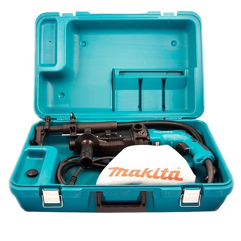 Перфоратор электрический Makita HR2432 (Мощность 780 Вт, патрон SDS+, сила удара 2,2 Дж, 0-1000 оборотов в мин, 0-4500 ударов в мин., чемодан, боковая рукоятка, пылесборник)