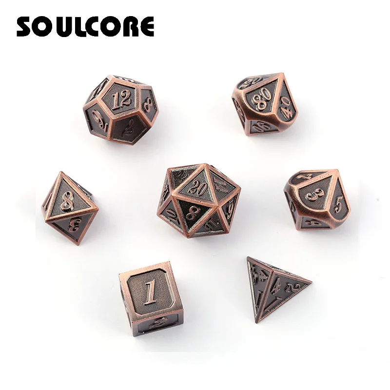 

d&d metal dice set rpg polyhedral solid dungeons and dragons dnd digital brown dices d20 12 8 10 table games Zinc alloy pattern