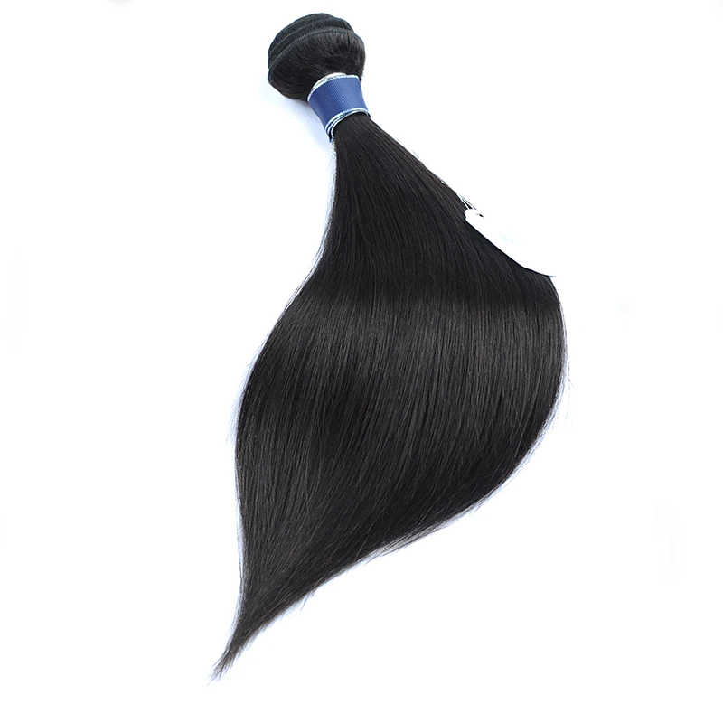 Remy Blue Raw Indian Hair 4 Bundles With Closure Straight Human Hair Weave Extensions Natural Color Thick Bundles With Closure (46)