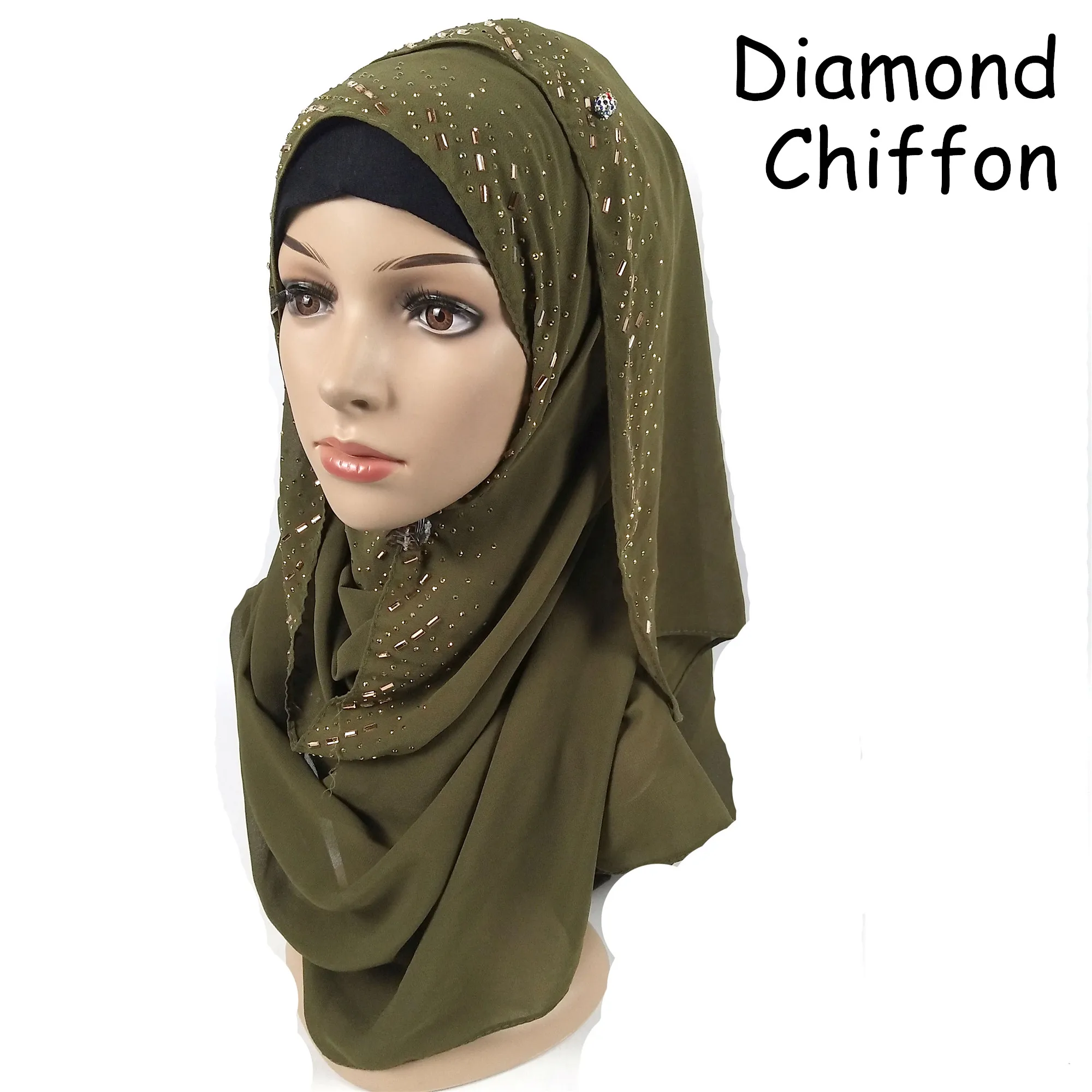 L18 écharpe hijab en mousseline de soie, haute qualité, châle pour femmes, long bandeau