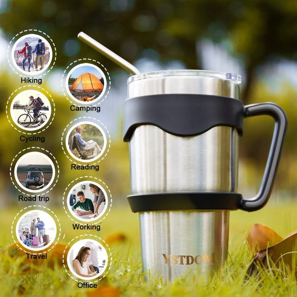 20/30 OZ Stainless Steel Travel Mug Double Wall Vacuum Insulation Water Coffee  Cup Insulated Tumbler with Lid Outdoor Coffee Mug - AliExpress