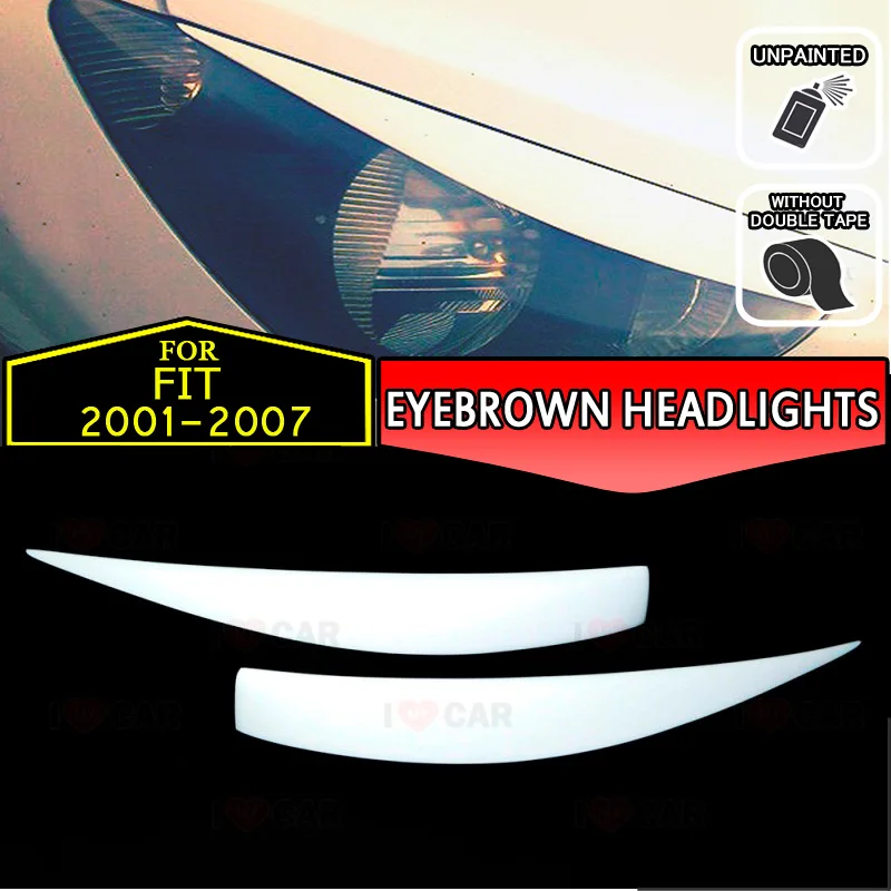

For Honda Fit GD1 2001-2007 eyebrows headlights eyelids car styling trim stickers cover brows eyelids trims decoration