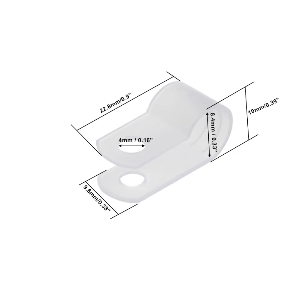 Uxcell белый в виде буквы «R» Тип, 50 шт в наборе, 6,4/8,4/10,4/12,7/15,8 мм Dia. Нейлоновый кабельный зажим провода управления электрический держатель зажимы шнура