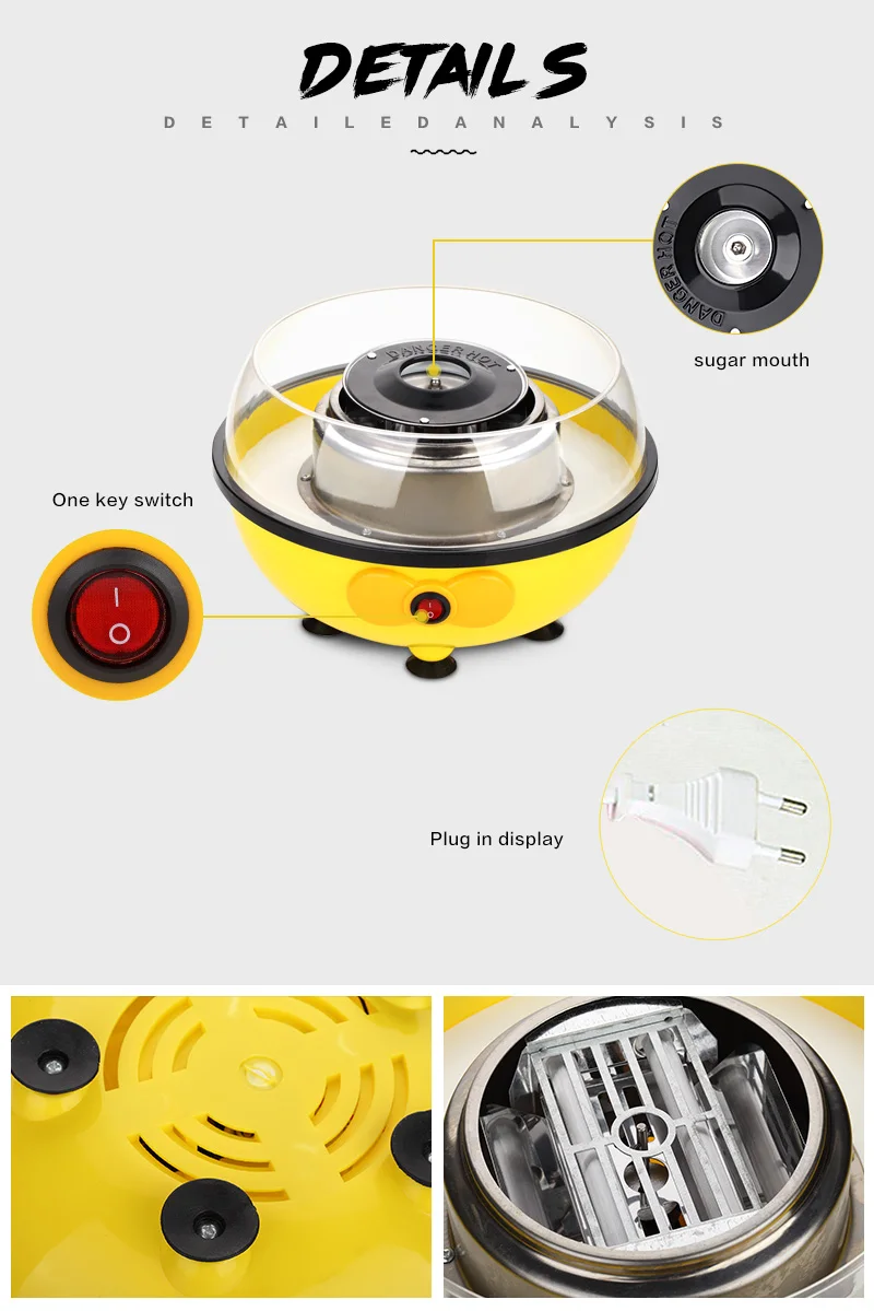 Мини-машина для изготовления сладких сахарных хлопковых конфет для дома, электрическая машина для изготовления сладких конфет DIY, машина для изготовления сахарных нитей для детей, подарок для детей