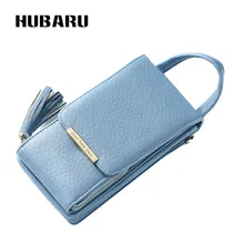 

HUBARU Women Wallets Black Color Zipper Chains Wallet Female Fashion PU Leather Clutch Clamp Standard Slim Design Coin Purse