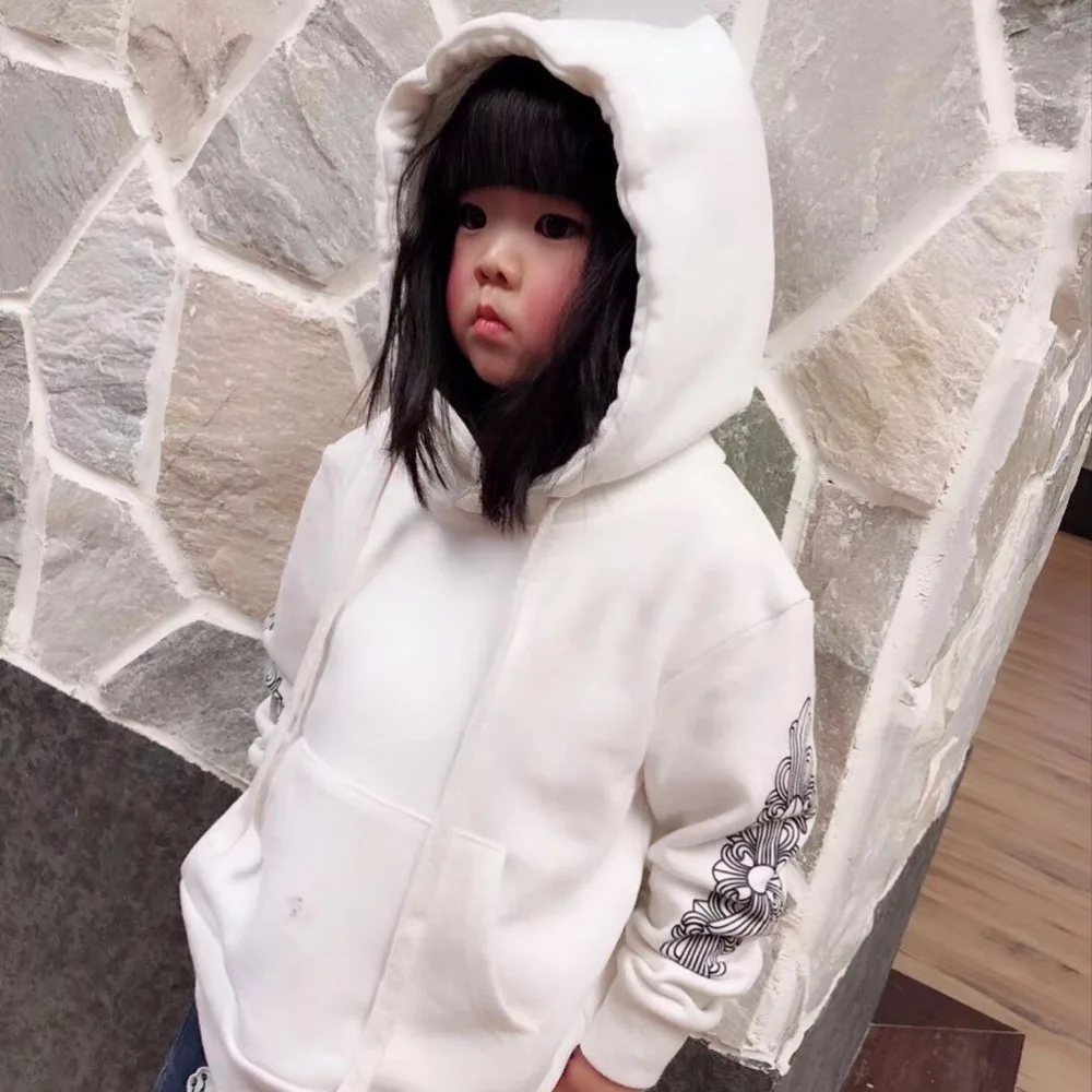 Children's Hoodie jumper sweater white cotton hoodie for boy and girls